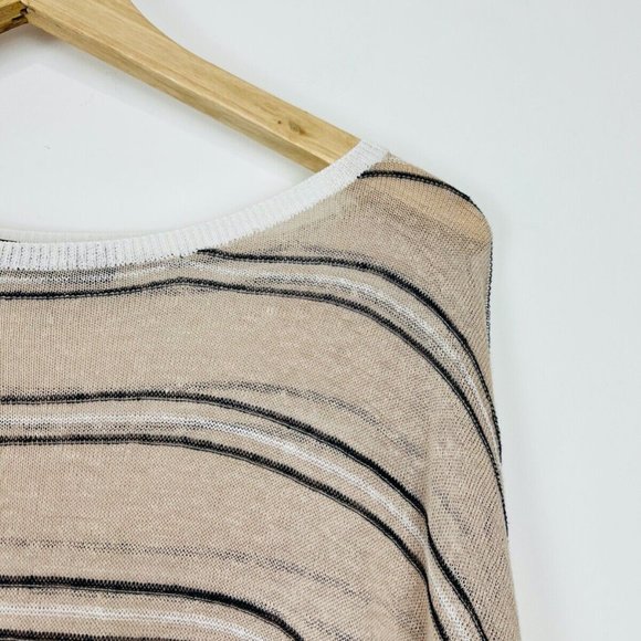Me+Em Peach Beige Striped Oversized Linen Blend Relaxed Fit Top UK S - Picture 8 of 11